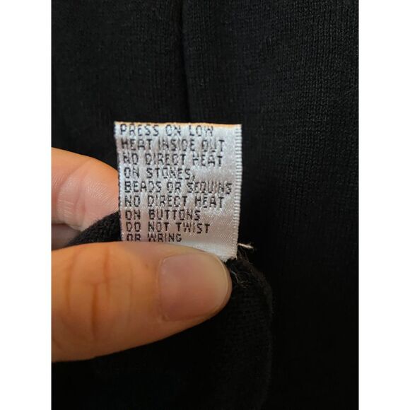 Vtg Jack B Quick Santa Christ Tree‎ Embroider Embellish Blk LP Knit Top  Sweater - Picture 7 of 10